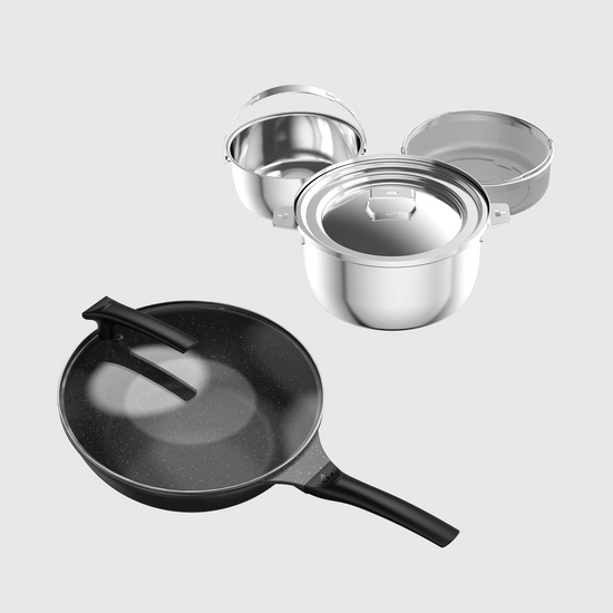 料理人超值組 - 膳夫鈦離子28cm 深炒鍋 (含蓋) 24湯鍋組 (含共用鍋蓋)